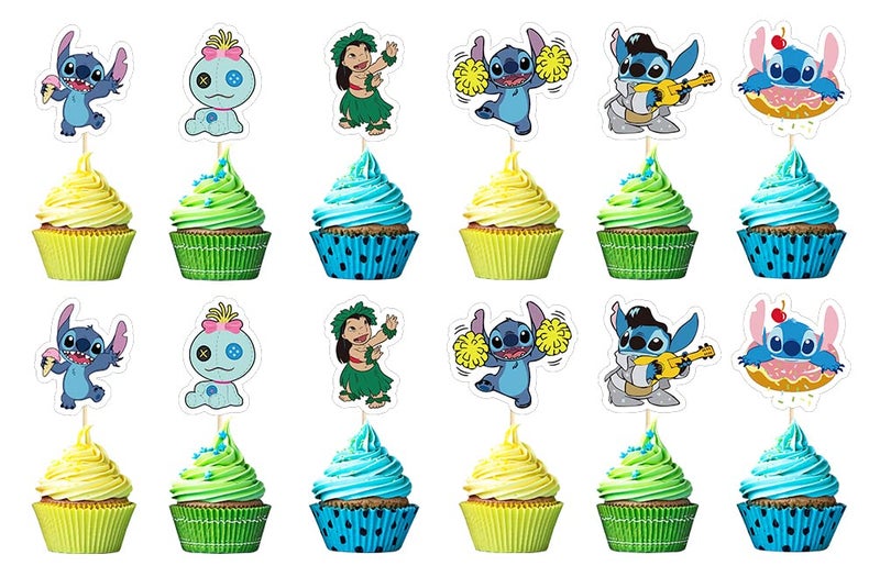Losede 24PCS Cake Toppers Cupcake Toppers Cake Decorations Birthday Party Supplies Decorations - Image 1
